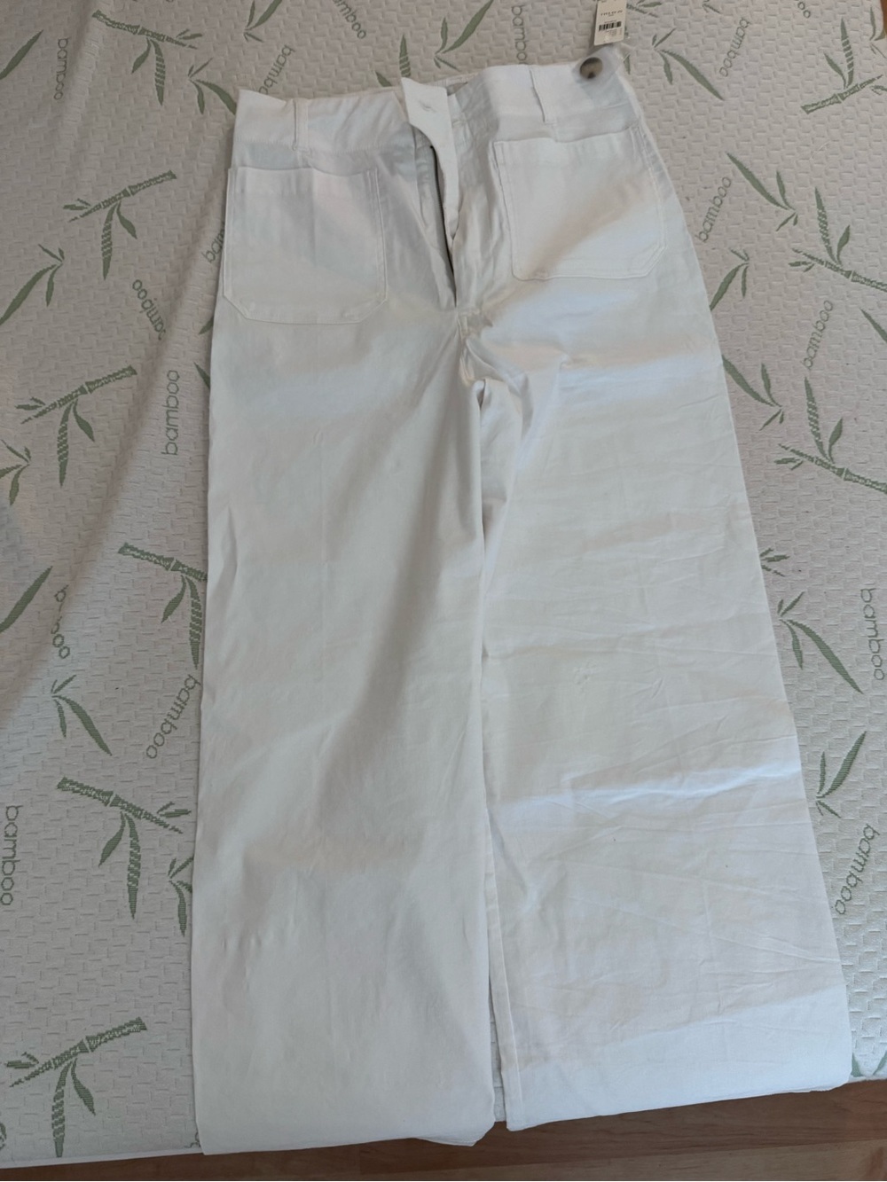 Maeve White Wide-Leg Pants with Front Patch Pockets (Tall) from Anthropologie